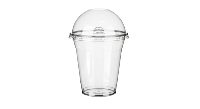 Isolated Plastic Cup with Dome Lid