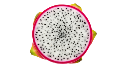 Isolated sliced dragon fruit