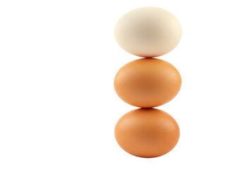Isolated Conceptual Tower of Three Balancing Eggs
