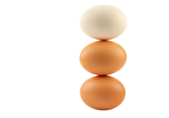 Isolated Conceptual Tower of Three Balancing Eggs