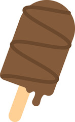 Flat design illustration of chocolate popsicle	