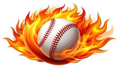 Flaming Baseball Graphic