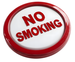 No smoking sign isolated on transparent background