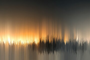 Abstract cityscape at dawn, hazy, warm tones