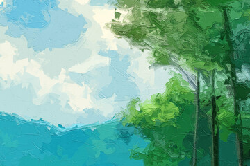 Various oil paintings, floral landscapes, creeks, lotus leaves, lotus flowers, forests, roses, peonies, lakes