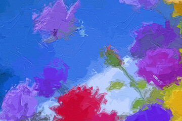 Various oil paintings, floral landscapes, creeks, lotus leaves, lotus flowers, forests, roses, peonies, lakes