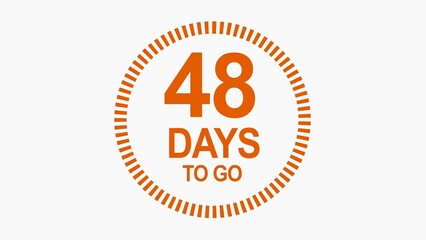 48 days to go, icon, stile, timer, countdown, Count time display with numbers. illustration , business, sale, label button ,promotion clock signs business concept isolated on white background