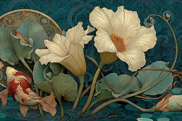 Elegant Art Nouveau Floral Design