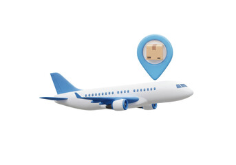 Isolated 3D Concept of International Air Freight and Parcel Tracking