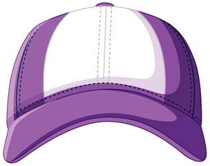 Purple and White Baseball Cap Vector Illustration