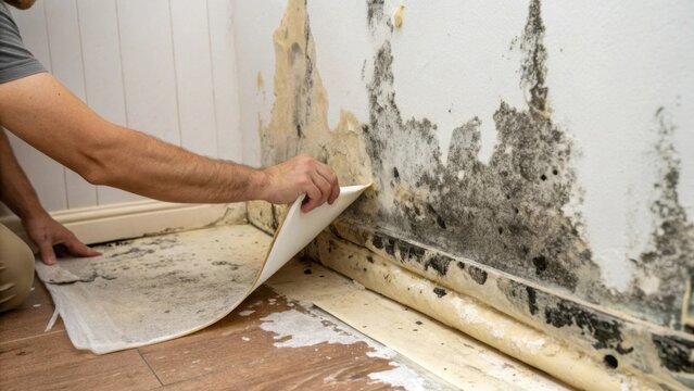 Home renovation project showing mold removal process for improved indoor health