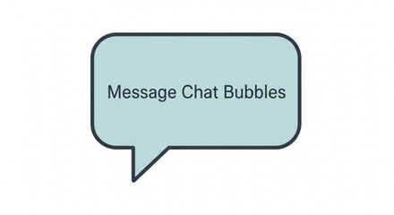 Naklejka premium Illustration of a light blue speech bubble with a dark outline on a plain white background view chat box