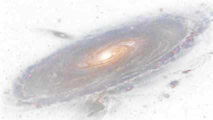 spiral galaxy isolated on white background, png, ai generated.