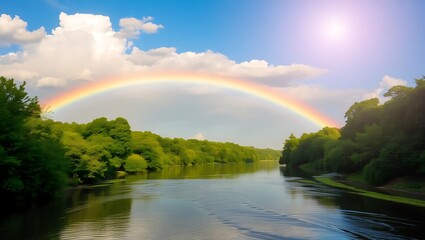 rainbow over the river