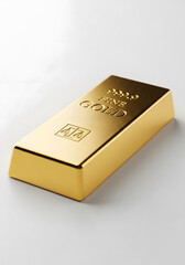 Fine Gold Bar 999.9 Purity on White Background, Precious Metal Investment