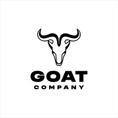 Goat head logo with minimal style design