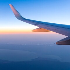 Obraz premium Airplane wing view from above
