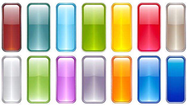 Colorful Rectangular Buttons Set