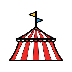 Circus tent graphic illustration