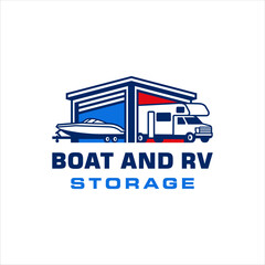Boat and RV Storage climate controlled logo with simple style design