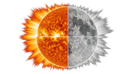 Isolated Sun and Moon Yin Yang