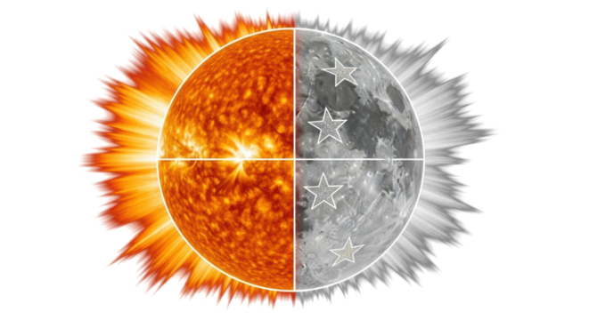 Isolated Sun and Moon Yin Yang