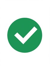 Green check mark in a circle, a symbol of approval and correctness.