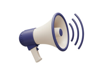 Isolated Megaphone Amplifying Sound Waves for Announcement