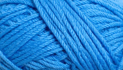 Closeup bright blue yarn ball