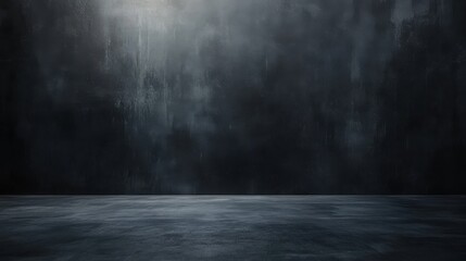 Dark textured wall and floor in moody indoor studio setting