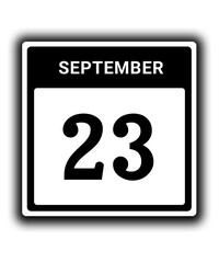 black calendar icon September month date 23