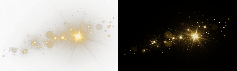 Sparkling light on transparent backgrounds, sparkling dust PNG. Twirl, Glowing light effect with lots of glitter particles and stars. Magical glow PNG. Isolated on transparent PNG overlay	