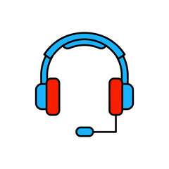 A Colorful Vector Illustration of a Customer Service Headset Ideal for Communication and Support Concepts 