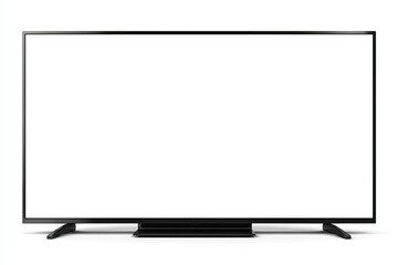 Flat-screen TV with blank white screen