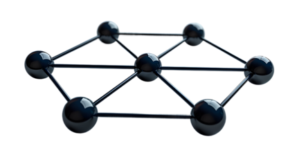 3D Photorealistic Share Icon Matte Black with Silver Contour