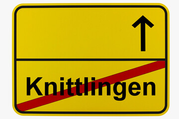 Fototapeta premium Illustration eines Ortsausgangsschildes von Knittlingen in Baden-Württemberg 