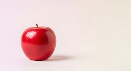 Vibrant Ruby Red Apple Fresh, Healthy, and Delicious Fruit with Copy Space