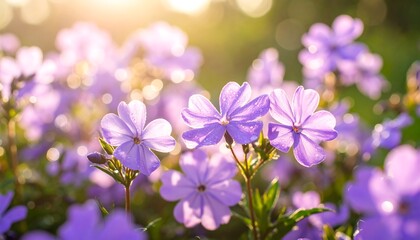 Fototapeta premium Purple flowers in sunlight