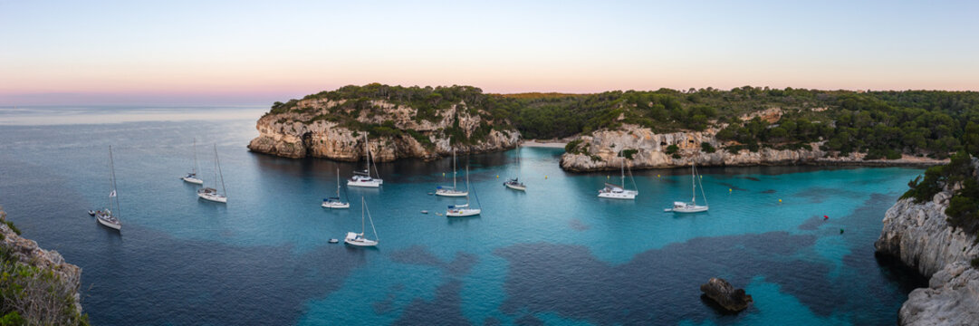 Coastline at sunrise, Punta Macarella, Menorca