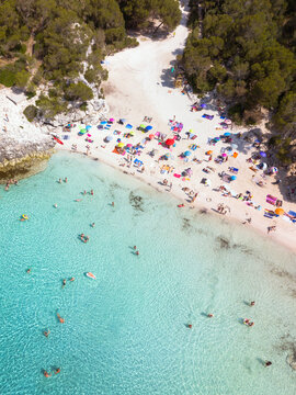 Cala En Turqueta beach in summer, Menorca