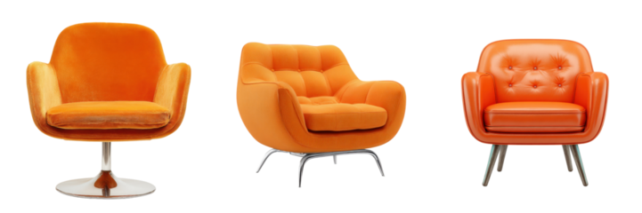 Vintage Orange Chairs in Retro Style for Modern Interior Design