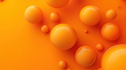 Abstract orange spheres on vibrant background.