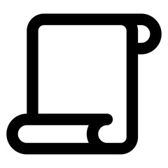 Icono rollo de papel antiguo. Silueta de pergamino con líneas para su uso en invitaciones y tarjetas © teracreonte