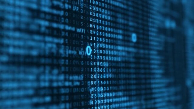 Affichage num&eacute;rique de code binaire en mouvement