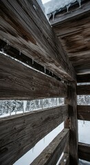 Wooden winter hide