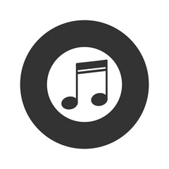 Music note circle icon isolated on transparent background