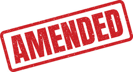 Amended rectangular stamp vector, worn texture, revision concept for document or legal processes