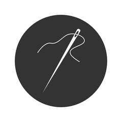 Needle with thread icon isolated on transparent background