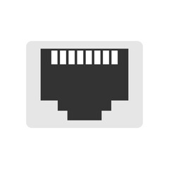 Network port socket icon isolated on transparent background