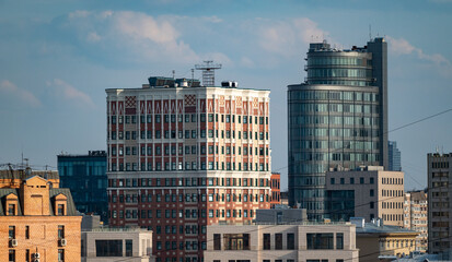 Modern high-rise buildings in the center of the Russian capital. Modern architecture.